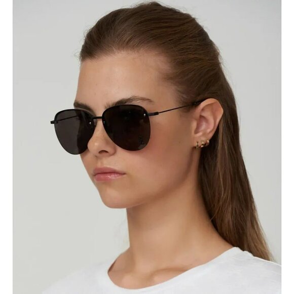 Saint Laurent Women BRAND NEW Sunglasses Black Aviator SL328/KM 001 - Picture 1 of 11